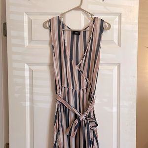 VICI Pink and Navy Striped Maxi Dress